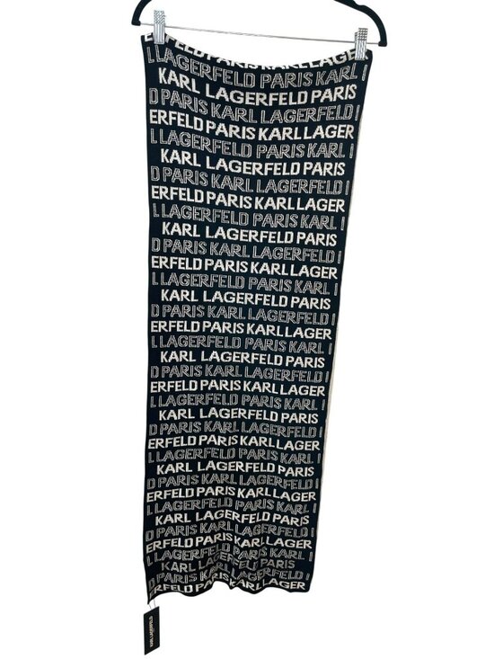 Karl Lagerfeld Accessories - Karl Lagerfeld Paris Logo Print Black & White Scarf Rayon MSRP$78 NWT